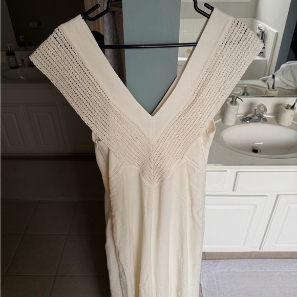 MASSIMO DUTTI size small 
Long Dress With Crochet Detail - White - Picture 7 of 7
